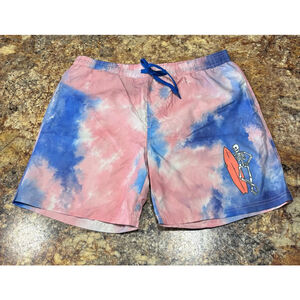 Chemistry Skeleton Surfer Tie-Dye Swim Trunks